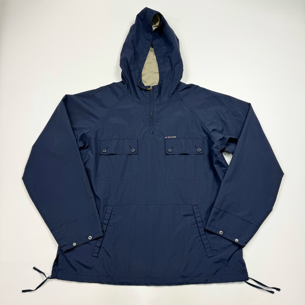 Men’s Vintage Tommy Hilfiger 1/4 Zip Pullover Windbreaker Jacket Size Large